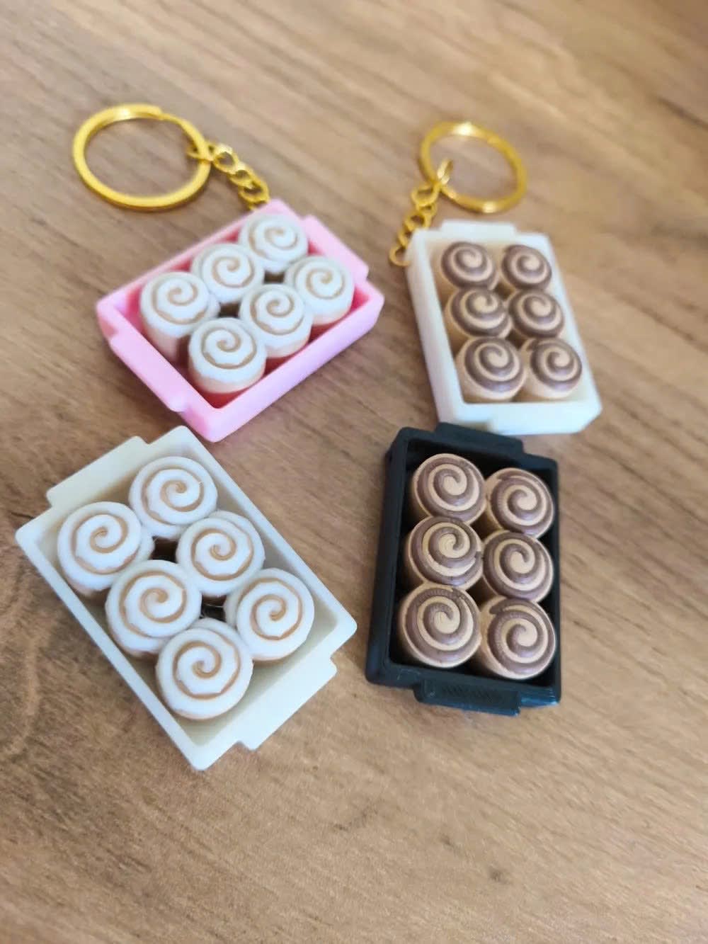 Móc Khóa Khay Bánh Quế Cuộn Mini