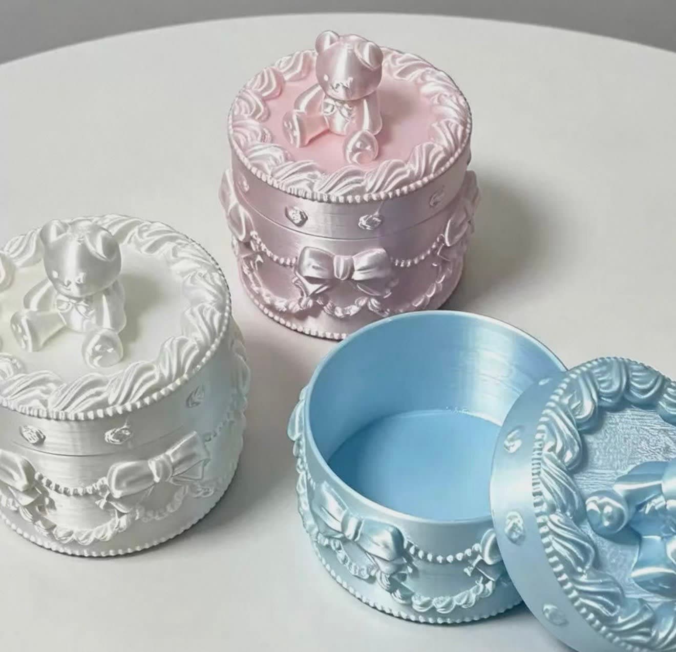 Hộp Đựng Trang Sức Gấu Nơ Pastel – Cute Bear Jewelry Box 🎀🧸